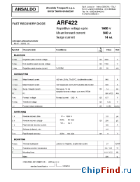 Datasheet ARF422S16 manufacturer Power Semiconductors